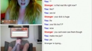 Big white cock jerks off to girls on omegle compilation (homemade private)