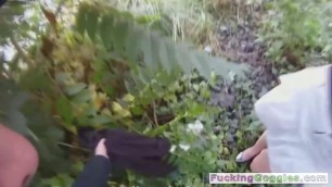 Blonde teen fucked and facialized outdoor