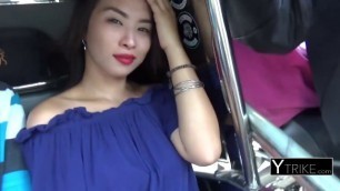 Asian teen babe gets her pussy hole impaled by a withe dick