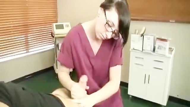 Teen Nurse Jacks off a Huge Dick