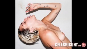 Miley Cyrus Showing Tits Playing with Dildo Insane Celeb Chick