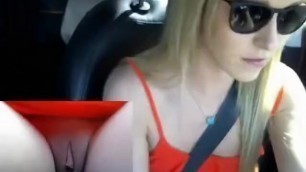 DRIVING MASTURBATION PUBLIC ROAD SEX CAR SHAVED PUSSY FACE SEXY BLONDE CHAT
