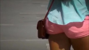 Beautiful Teen Show her Ass & Legs in Mini Shorts
