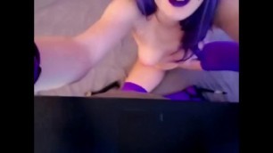 Girl Purple Hair Cosplaying