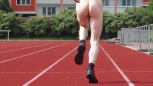 Very Crazy Vid, Run Naked on Public Stadion, very Teen Boy, Czech Vid