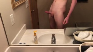 Crazy amounts of teen cum in the shower!