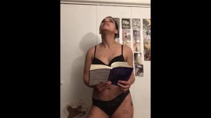 Sexy College Teen Reads Tongue Twisting Poem