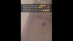 Pissing in the shower standing up