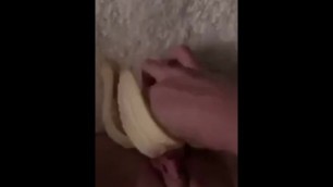 Teen is hopeless and fucks her wet pussy with her banana
