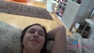 Amateur girl next door sucking on cock &colon;&rpar; filmed POV - Kortney Rae