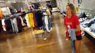 Candid voyeur hot teen shopping mall blonde shorts
