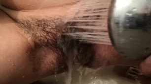 My hairy pussy in the shower