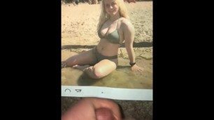 Cum tribute-hot girl on the beach
