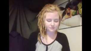 CUTE TEEN WITH DREADLOCKS SHOWS TITS AND PUSSY