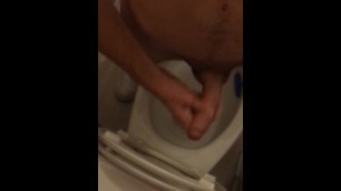 Cuban teen playing with his dick in toilet