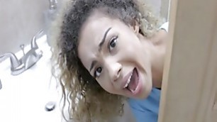Tiny Black Nurse Teen Step Sister Helps Her Brothers Balls Feel Better