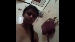 Indian teen girl fingering herself in bathroom