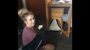Private Blonde College Girl Twerking and Bending Over