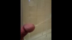 Huge slow-mo cumshot on glass