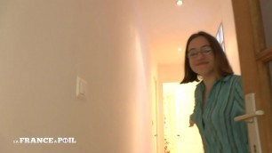 La France A Poil - Young Teen With Glasses Fucks For Th