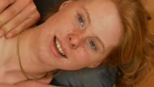 Redhead amateur teen sucks and fucks with facial