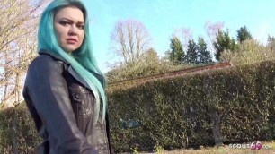 GERMAN SCOUT - GREEN HAIR TEEN TALK TO FUCK AT REAL PIC